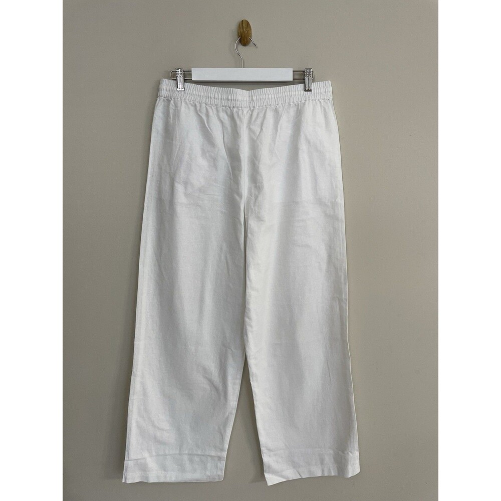 J.Crew Factory Linen-blend slim wide-leg drawstring pant NWT Size 10 - Picture 6 of 12